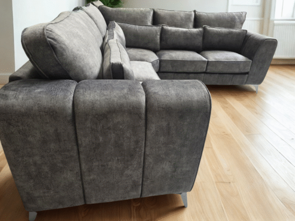 Cosmo Corner Sofa - Platinum Marble Fabric - Image 4