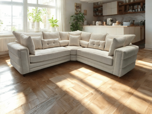 Boston Corner Sofa - Cream Boucle Fabric