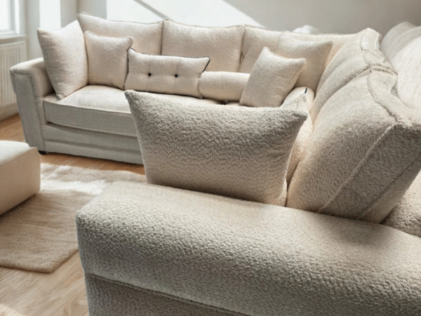 Boston Corner Sofa - Cream Boucle Fabric - Image 3