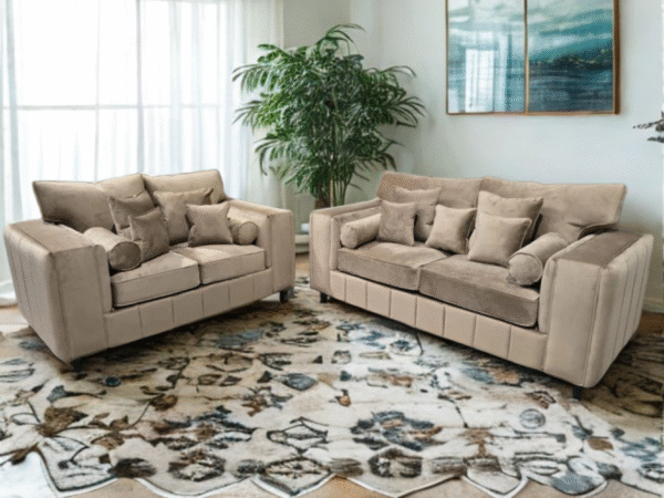 3+2 Madrid Sofa Set – Mink Plush Fabric