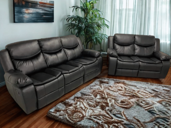 3+2 Vancouver Recliner Sofa Set With Cupholders (Black)