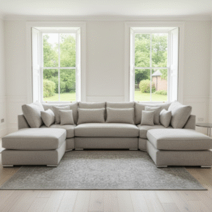 Belgravia U-Shape Sofa – Truffle Alaska Fabric