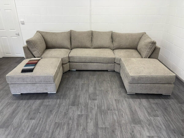 Belgravia U-Shape Sofa – Mink Teddy Fabric - Image 2
