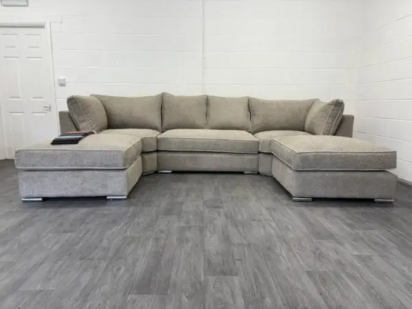 Belgravia U-Shape Sofa – Mink Teddy Fabric - Image 3