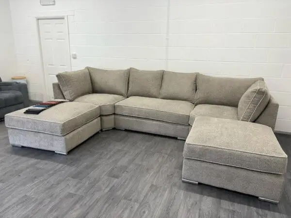 Belgravia U-Shape Sofa – Mink Teddy Fabric - Image 6