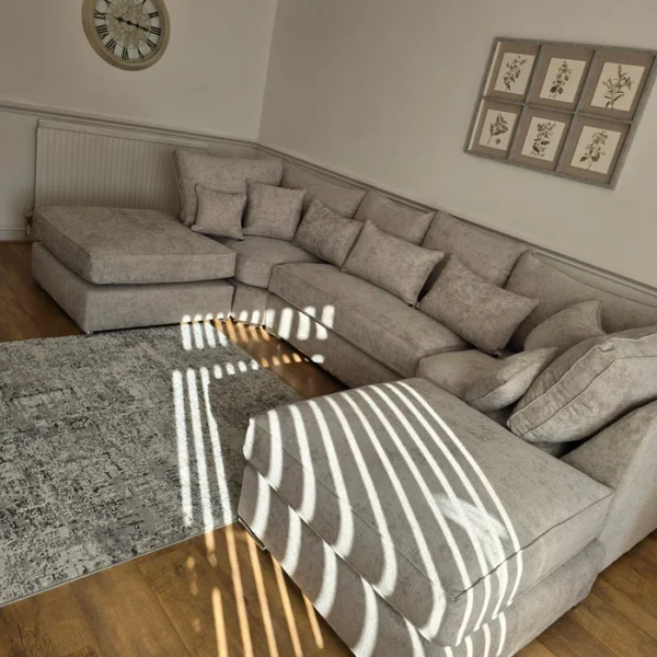 Belgravia U-Shape Sofa – Truffle Alaska Fabric - Image 4