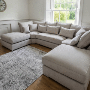 Belgravia U-Shape Sofa – Truffle Alaska Fabric