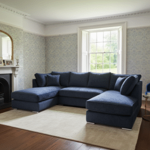 London U-Shape Sofa – Midnight Alaska Fabric