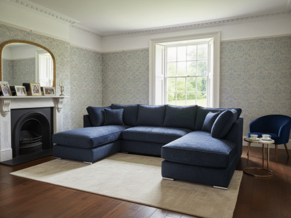 London U-Shape Sofa – Midnight Alaska Fabric